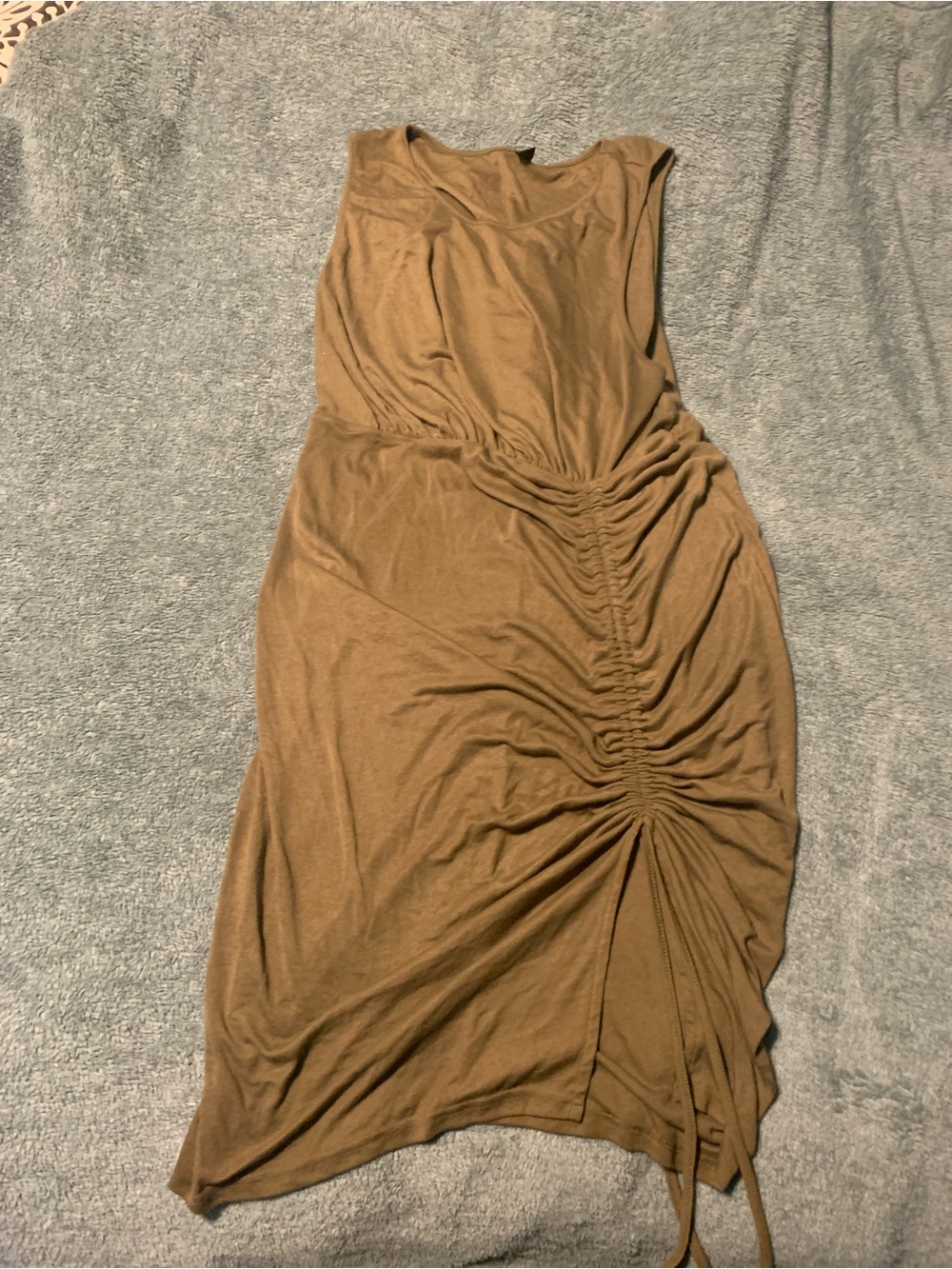 ⭐️ 3/30$ — Sleeveless Ruched up army green Women's Dress